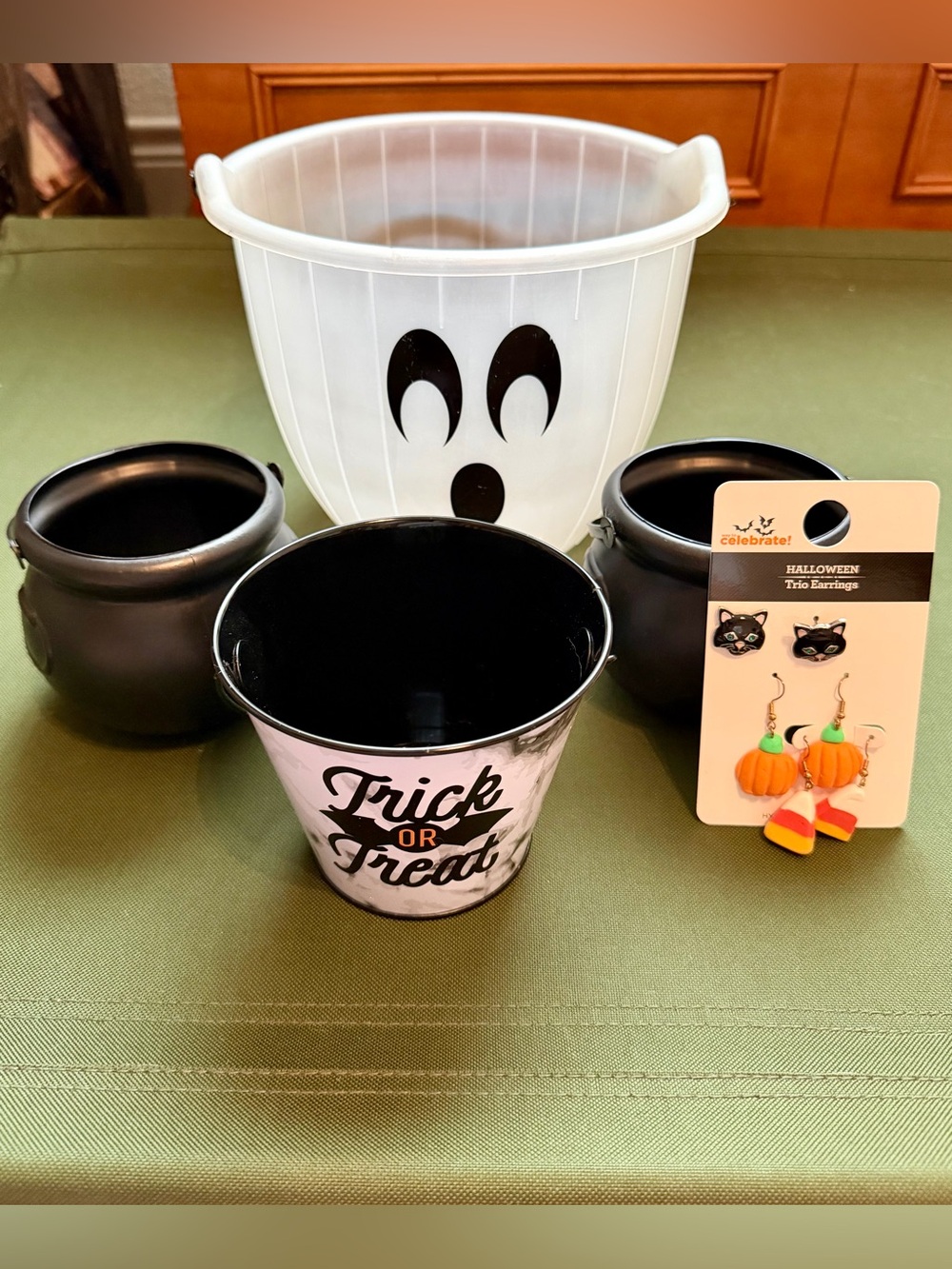 Halloween Buckets and Earrings